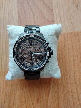 Michael Kors Everest MK5879 Black &  Rose Gold Crystal Chronograph Watch